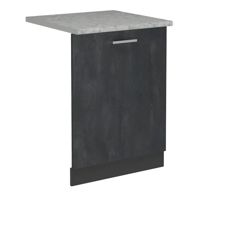 Dokud Zásoby Vydrží Čelní panel myčky R-Line Černý beton 60 cm s pracovní deskou Vicco
