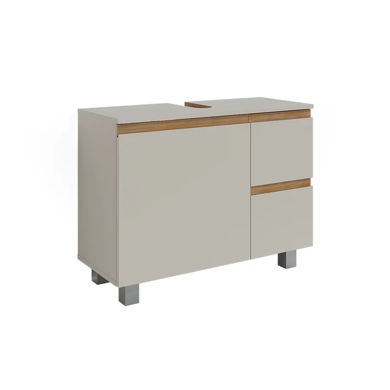 Dokud Zásoby Vydrží Dolní skříňka pod dřez J-Shape Kašmír/Řemeselné 80 x 60.8 cm se 2 zásuvkami Vicco