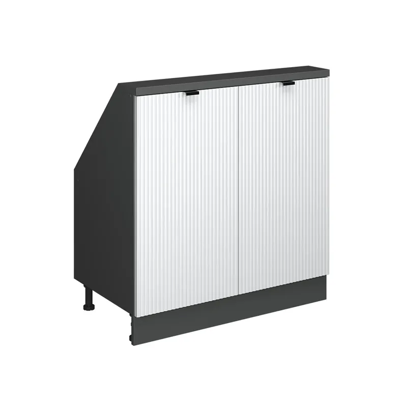 Šikmá skříň Rion Bílé zvlnění 80 x 81.6 cm se 2 dvířky Vicco Super Cena