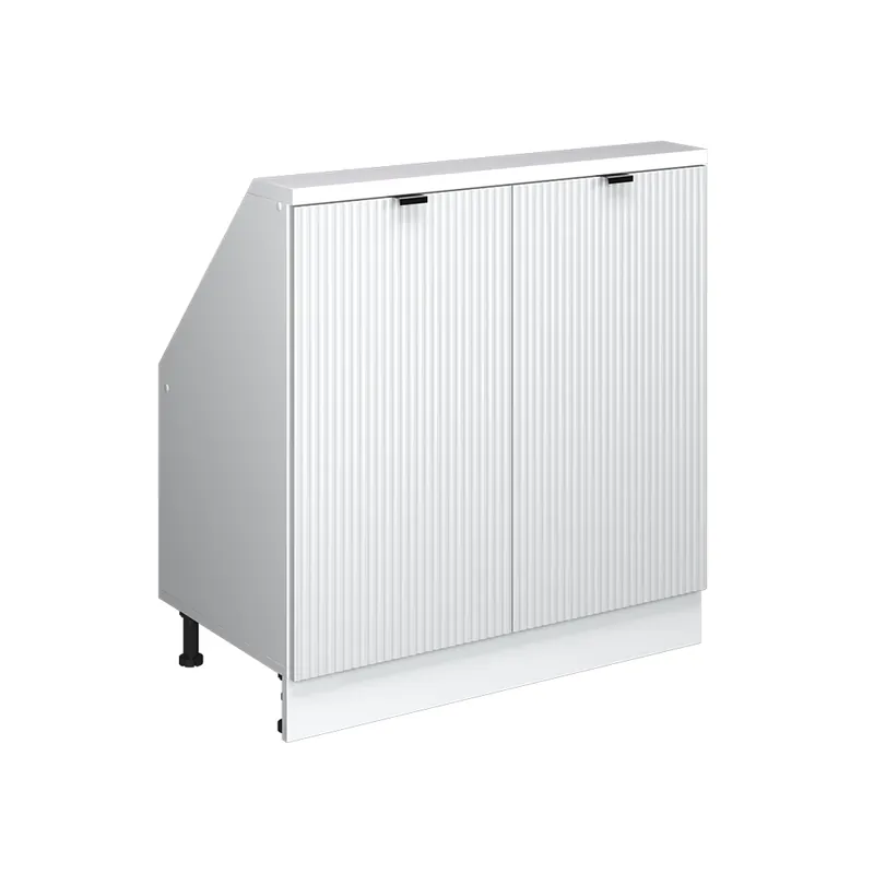 Kuchyňská skříňka pod šikmou střechu R-Line Bílé zvlnění 80 cm se 2 dvířky Vicco Oblíbený
