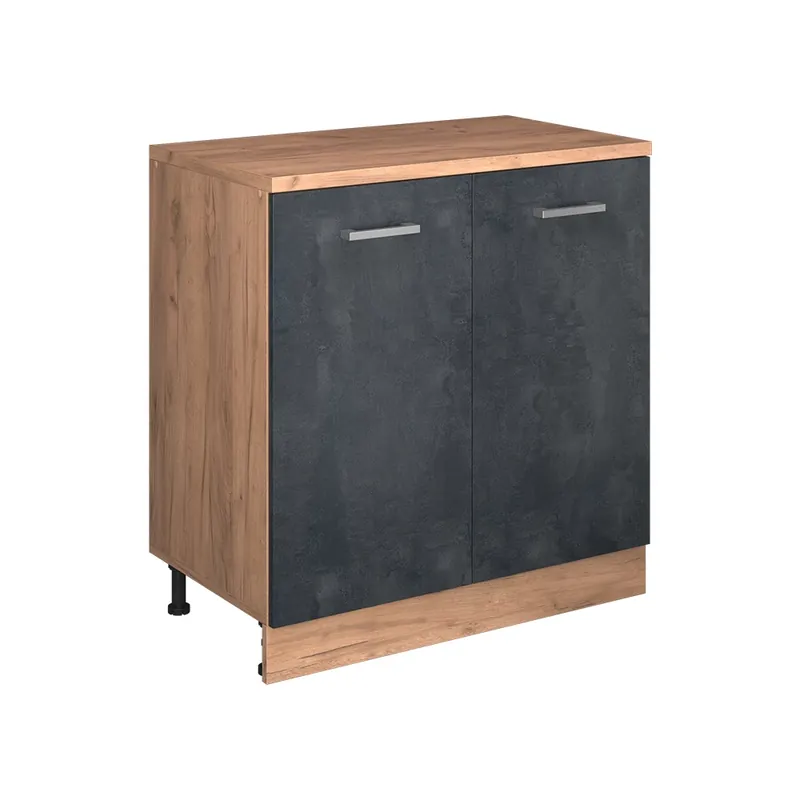 Značkový Rozšiřující skříňka Rion Černý beton/Zlatý mocný dub 80 x 46 cm bez šikminy se 2 dveřmi Vicco