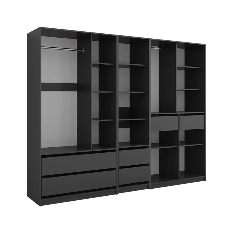 Cenová Bomba Šatní skříň Elmo Antracit 100 x 200 cm 3 díly Vicco