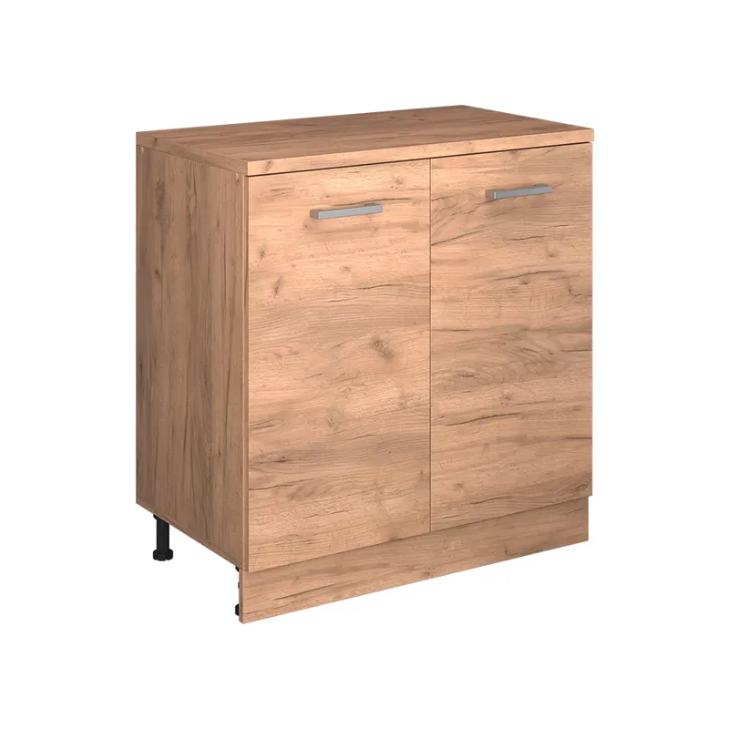 Sleva Kuchyňská skříňka pod šikmou střechu R-Line Zlatý mocný dub 80 cm bez šikminy se 2 dveřmi Vicco