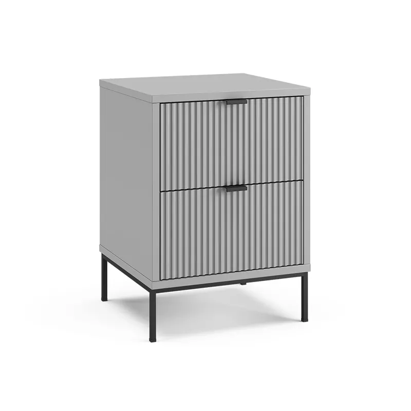 Must-Have Noční stolek Eliza Šedá/Černá 40 x 55.4 cm se 2 zásuvkami Vicco