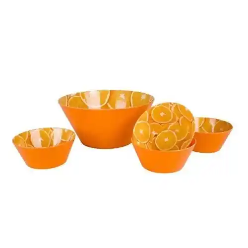 Novinka 5d sada mel.salátových misek Orange