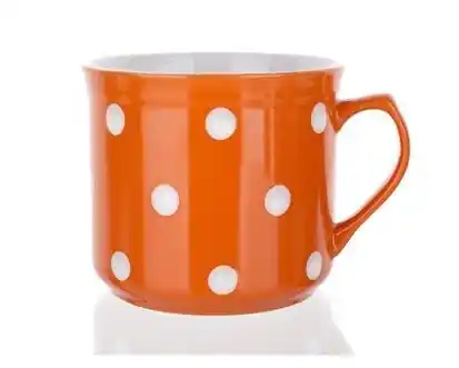 Bezpečná Platba Hrnek BIG oranžový s puntíky