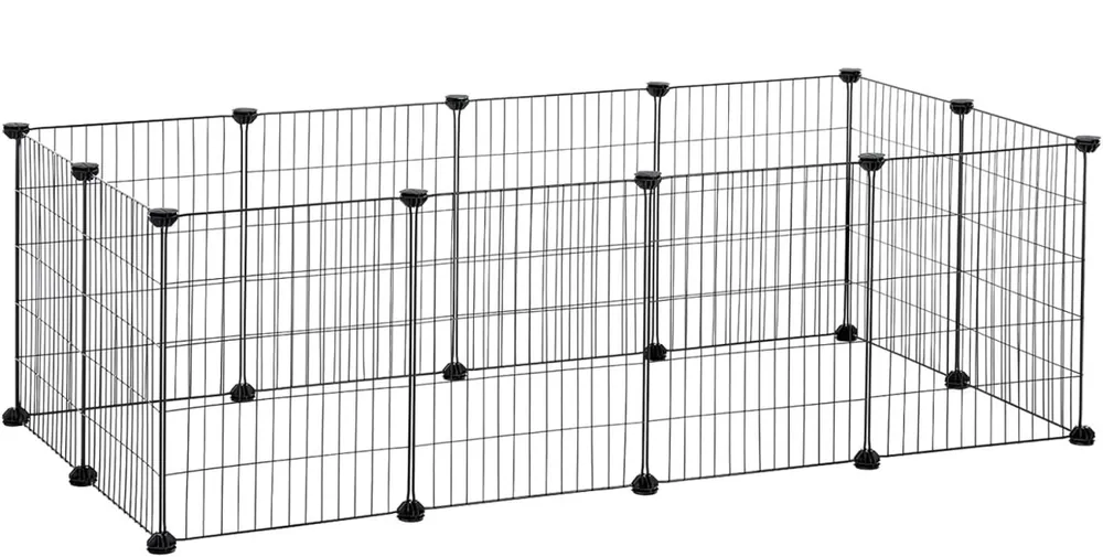 SONGMICS Ohrádka pro hlodavce, kovová, volnoběh, zvířecí ohrádka, 143x73x46cm Novinka