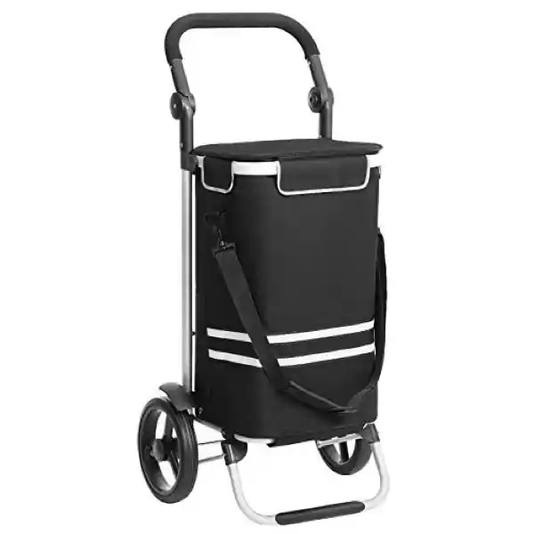 Expresní Doručení SONGMICS Nákupní vozík, nákupní taška s chladící přihrádkou 35l, 44x35x100cm