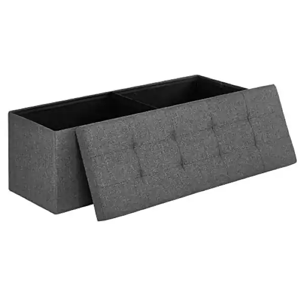 Novinka SONGMICS Taburet, lavice s úložným prostorem skládací, šedá 110x38x38cm