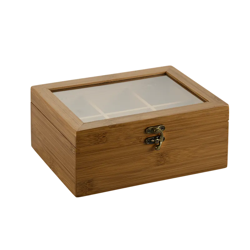 Sezónní Sleva KESPER Box na čaj s víkem tmavý bambus 22 x 16 x 9cm