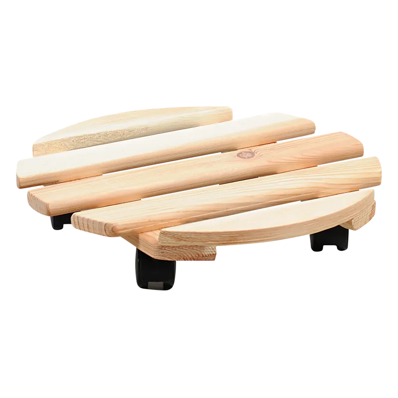 Bezpečná Platba KESPER Podstavec pod květináč pojízdný kulatý, dřevo borovice, průměr 35cm