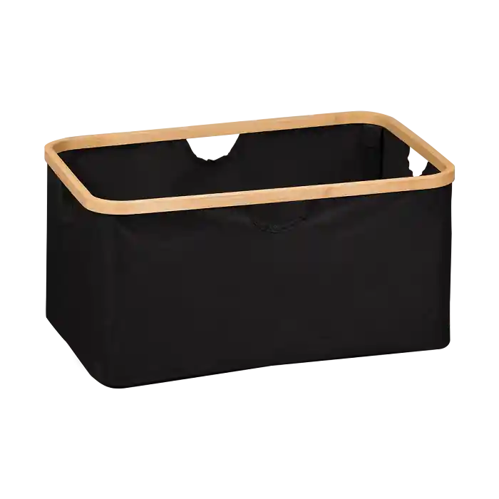 KESPER Úložný box bez víka černý, polyester, bambus 54 x 26 x 37 cm Pouze Dnes