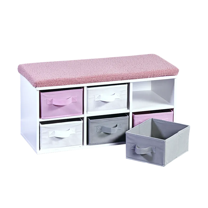 KESPER Lavice s úložnými boxy na hračky růžová, bílá 68 x 30 x 31 cm Vysoce Kvalitní