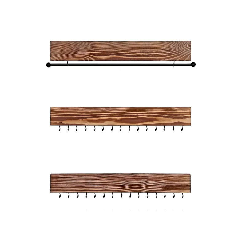Jen Po Omezenou Doba SONGMICS Závěsný organizér na šperky sada 3ks, hnědý 40 x 1,2 x 7 cm
