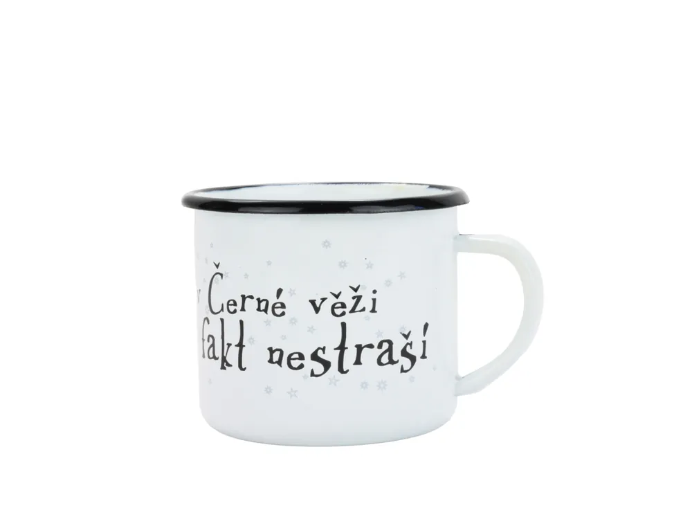 Ihned K Objednání BELIS Smaltovaný hrnek 8 cm/0,35l, bílý "černá věž" v krabičce