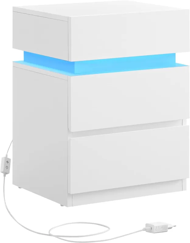 VASAGLE Noční stolek moderní s LED osvětlením 35x40x55cm Top Prodej