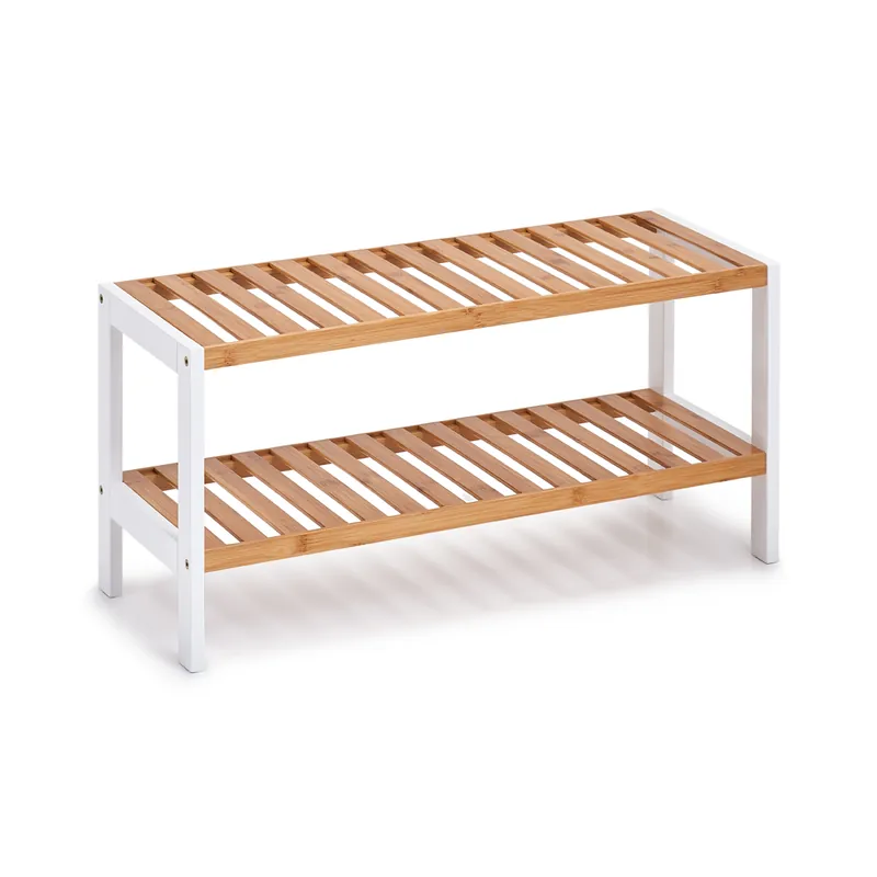 ZELLER Botník bambus 2 police bílá 70x26x33cm Ihned K Objednání