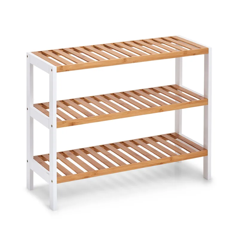 ZELLER Botník bambus 3 police bílá 74x26x54cm Super Cena