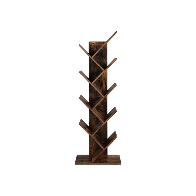 Ověřený VASAGLE Knihovna stojanová 8 pater, rustikální, police na knihy 50 x 25 x 141,5 cm