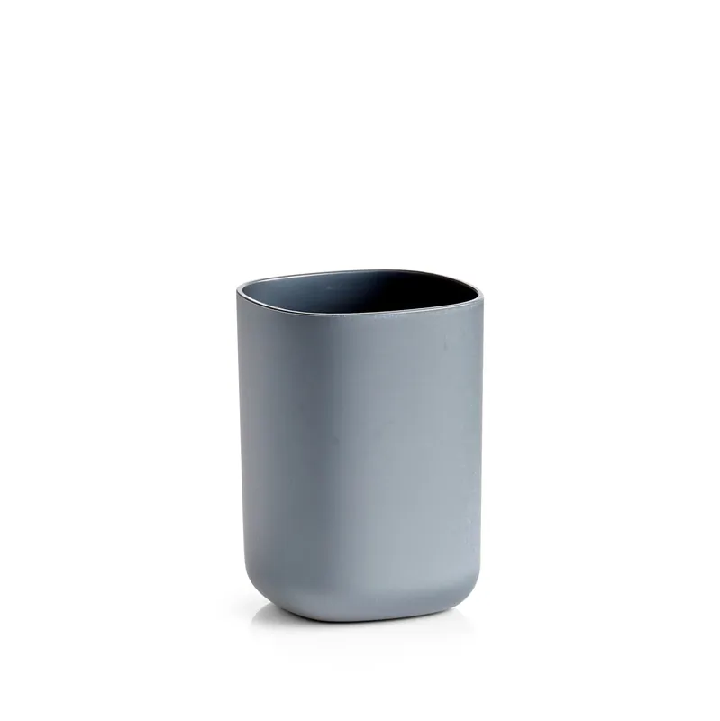 ZELLER Kelímek na kartáčky antracit, plast 7,3x7,3x9,5cm Sleva