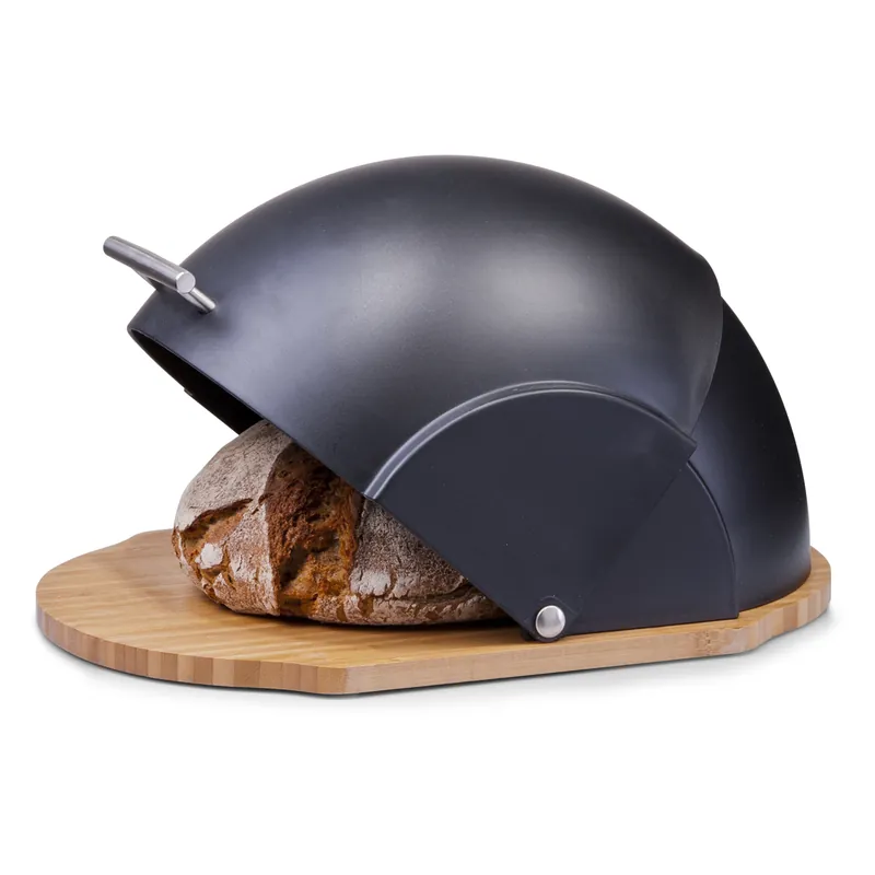 ZELLER Chlebník černý oválný bambus, plast 37x26x20,5cm Aktuální