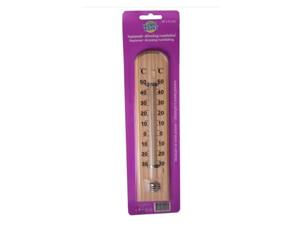Teploměr pokojový/venkovní dřevo 28x6cm rustikál HOME LINE Objednat Nyní