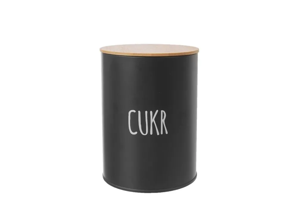 Jen Po Omezenou Doba Dóza plech/bambus černá na cukr ¤11cm ORION