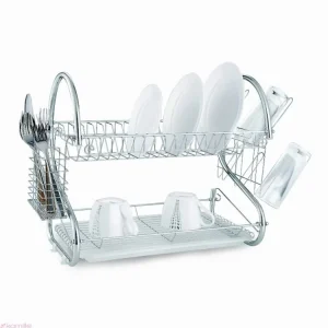 Speciální Cena Odkapávač nádobí chrom s podnosem 55x24,5x37cm KAMILLE bílá