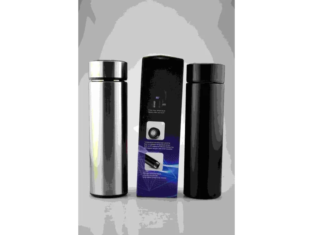 Časově Omezené Termoska nerez 0,5L s digi teploměrem SILVER