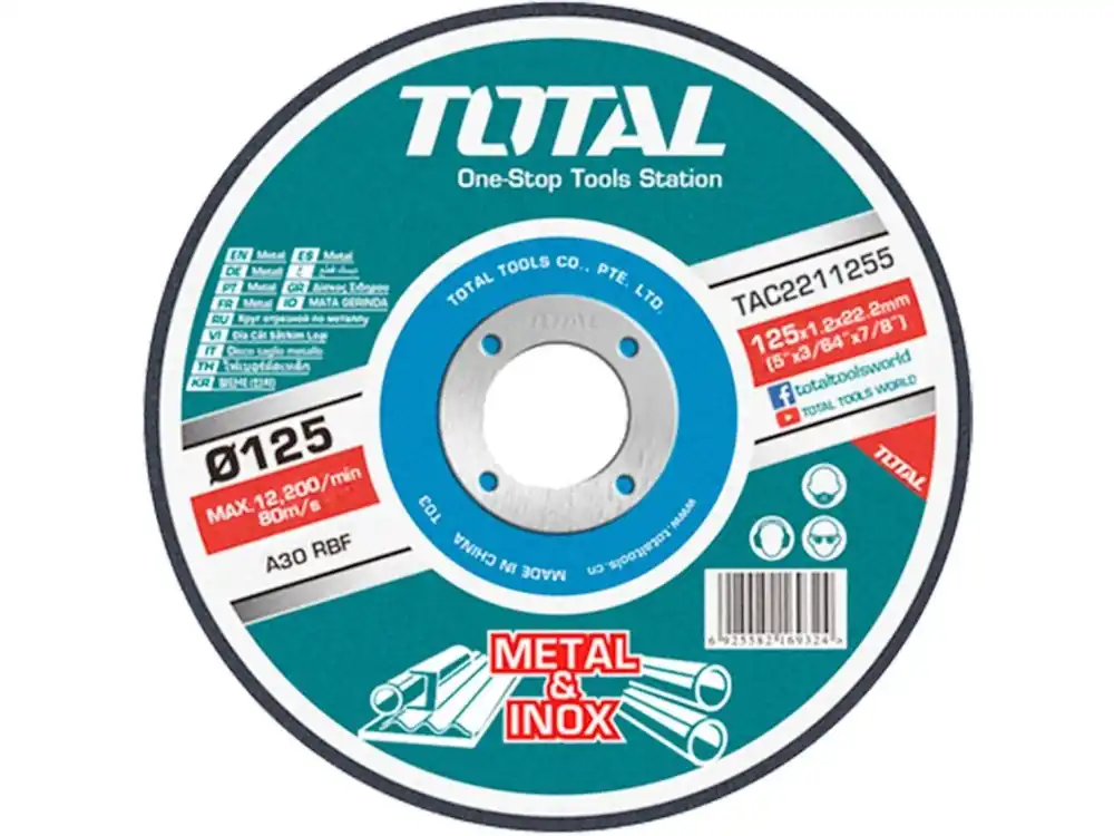 Kotouč řezný FE/INOX 125x1,2x22mm sada 10ks TOTAL Nejprodávanější