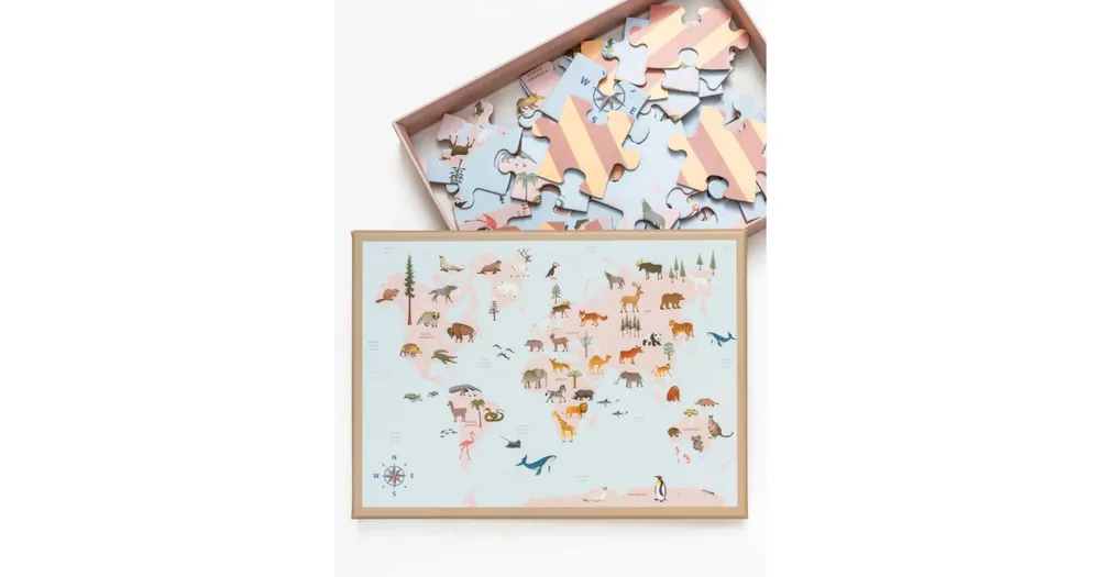 Omezená Nabídka Detské puzzle World Map Animal 42 dielikov