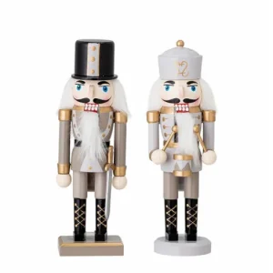 Dřevená dekorace Nutcracker Grey Gold - set 2 ks Vrácení Zdarma