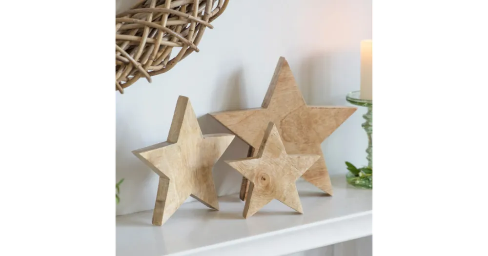 Drevená dekorácia Woodbridge Stars - set 3 ks Akční Cena