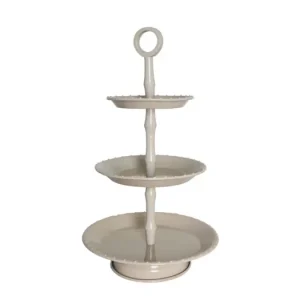 Sleva Kovový etažér Cake Stand Beige třípatrový