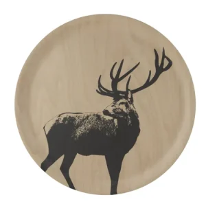 Horká Nabídka Okrúhly drevený podnos Deer 35 cm