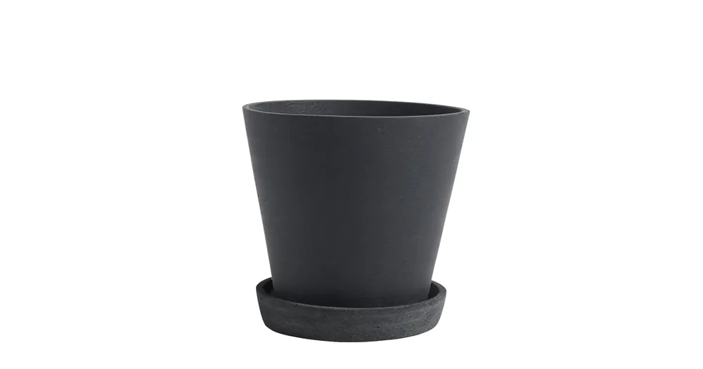 Kvetináč Flowerpot s podmiskou Black L Sleva