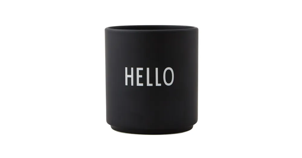 Porcelánový hrnček HELLO čierny Akční Cena