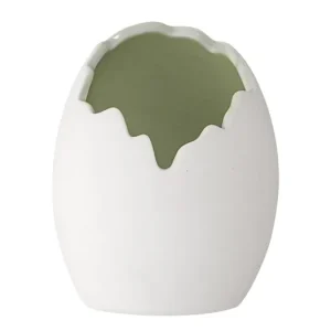 Porcelánový kvetináč Egg bielo-zelený Ověřený