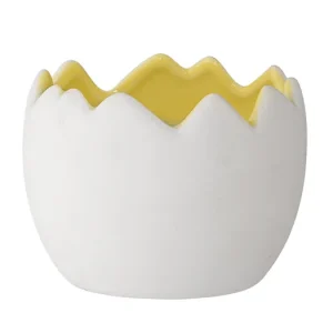 Vysoce Kvalitní Porcelánový kvetináč Egg bielo-žltý