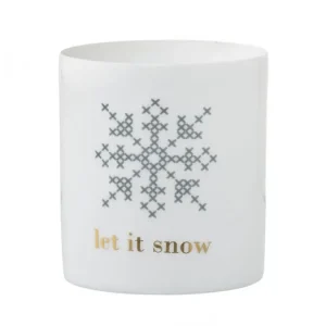 Výhodná Nabídka Porcelánový svícen Let It Snow 9 cm