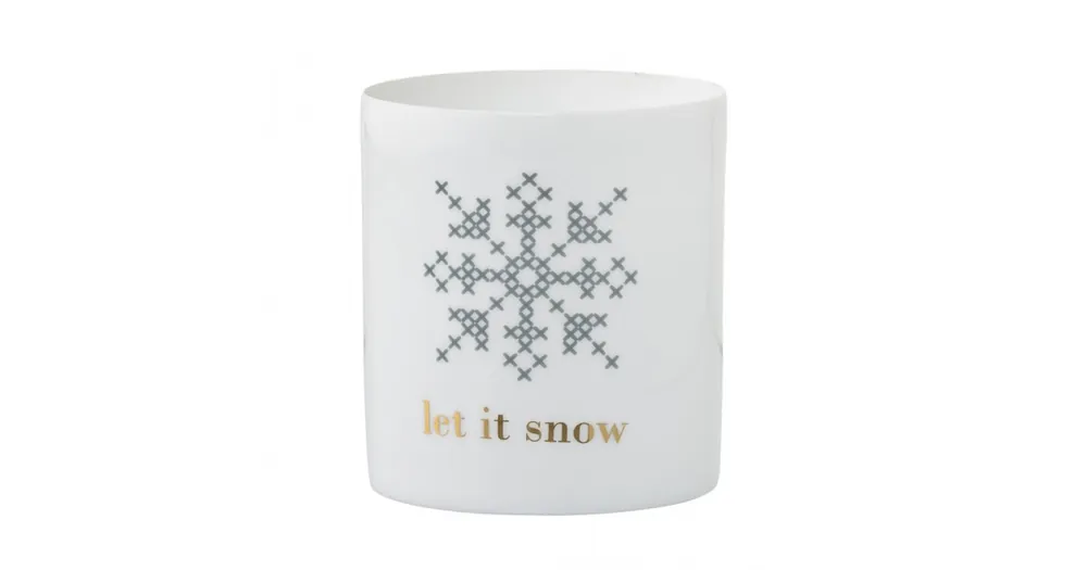 Porcelánový svietnik Let It Snow 9 cm Poslední Šance