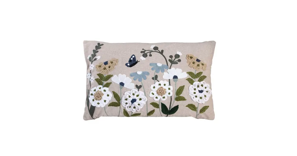 Povlak na polštář Flora Embroidered Blue 60x40 cm Super Cena