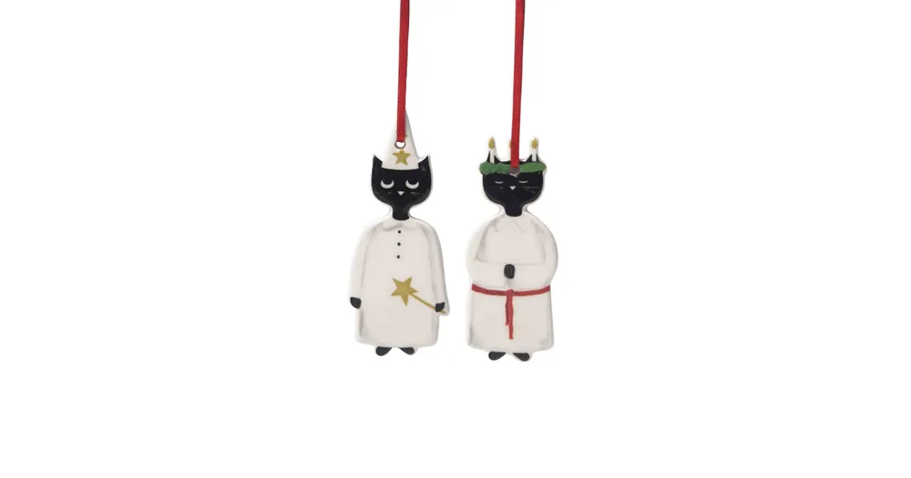 Závěsná keramická dekorace Christmas Cats - 2 ks Expresní Doručení