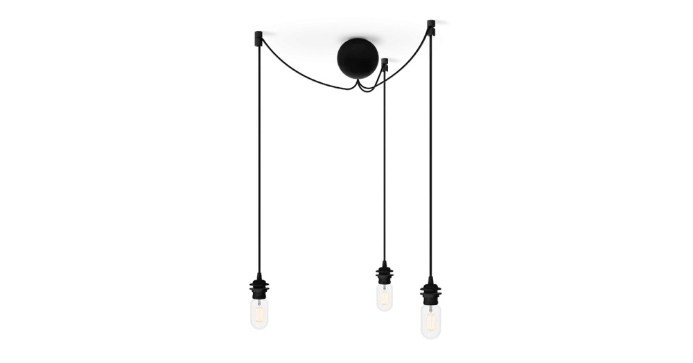 Oblíbený Závěsné svítidlo Cannonball Black trojité