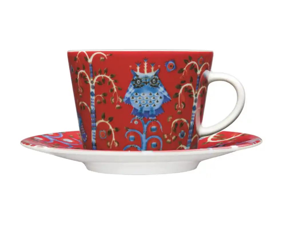 Víkendová Akce Šálek na capuccino s podšálkem Taika, red