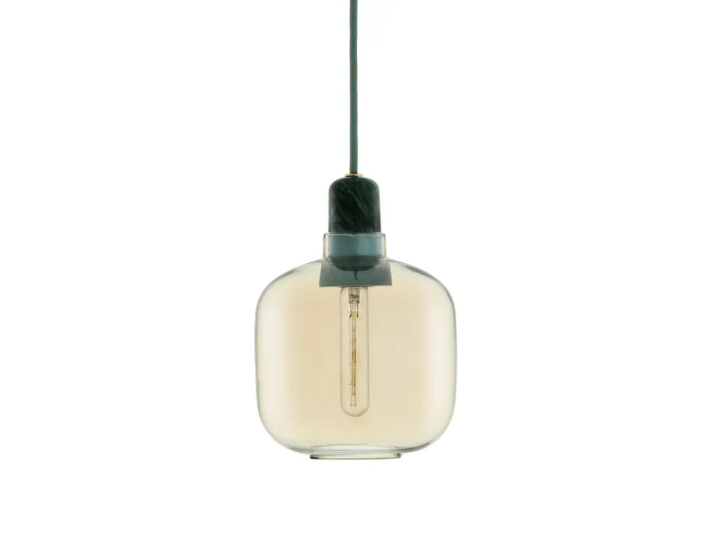 Dokud Zásoby Vydrží Závěsná lampa Amp Small, gold / green