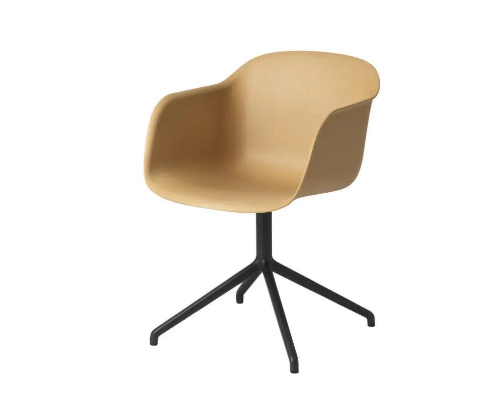 Židle Fiber Armchair Swivel Base, ochre/black Vrácení Zdarma