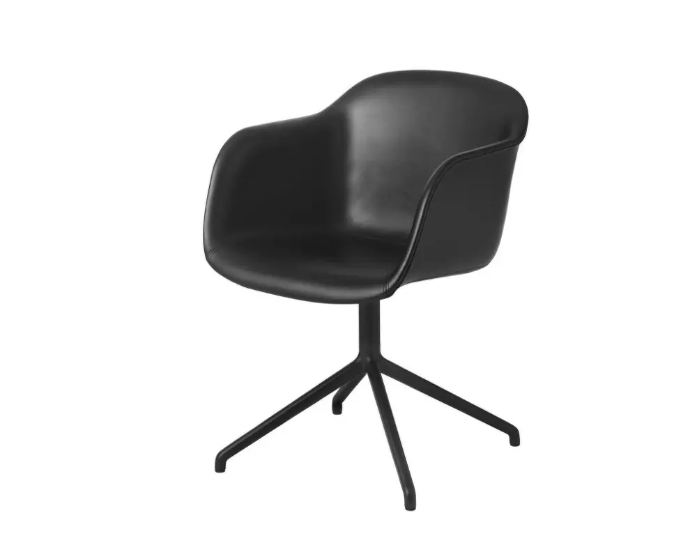 Židle Fiber Armchair Swivel Base, black leather Top Prodej