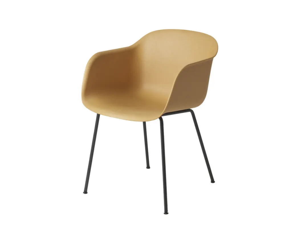 Časově Omezené Židle Fiber Armchair Tube Base, ochre/black