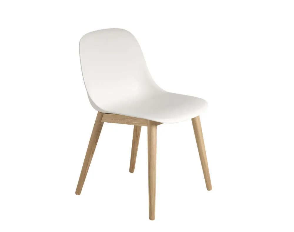 Hit Sezóny Židle Fiber Side Chair Wood Base, natural white/oak